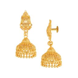 Vighnaharta Set of 2 Gold-Plated Contemporary Bugadi & Jhumkas-picture-7