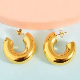 VAGHBHATT Stainless Steel Half Hoop Earrings-picture-41