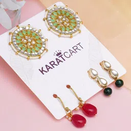 KARATCART Multicoloured Classic Studs Earrings image 1