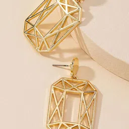 OOMPH Gold Plated Geometric Drop Earrings-picture-16