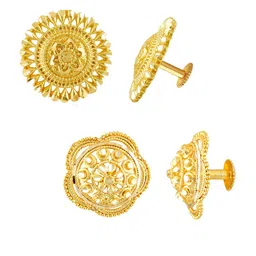 MEENAZ Set of 2 Gold-Plated Classic Studs Earrings-picture-27