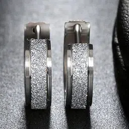 VIEN Silver Plated Stainless Steel Circular Hoop Earrings-picture-28