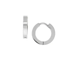 VIEN Silver-Plated Circular Stainless Steel Hoop Earrings-picture-29
