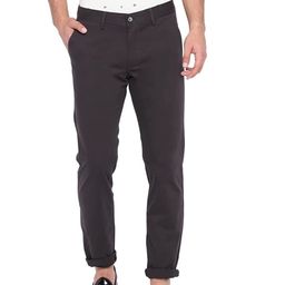Basics Men Tapered Fit Chinos Mid-Rise Cotton Casual Trousers-picture-25
