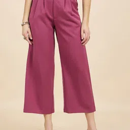 Gipsy Women Smart Pleated Culottes Trousers-image-39