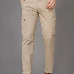 British Club Mens Smart Regular Fit Low-Rise Cotton Cargos Trousers-image-60