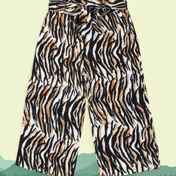 Pepe Jeans Girls Brown Animal Printed Comfort Cargos Trousers-image-18