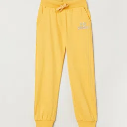 max Girls Yellow Jogger Trousers-image-1