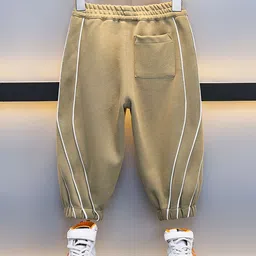 StyleCast x Revolte Boys Beige High-Rise Easy Wash Cotton Joggers Trousers-picture-23