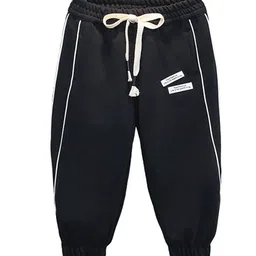 StyleCast x Revolte Boys Black High-Rise Easy Wash Cotton Joggers Trousers-picture-14