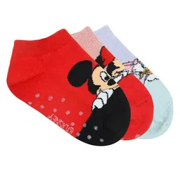 Balenzia x Disney Girls Pack Of 3 Patterned Ankle-Length Socks-picture-19