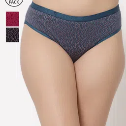 Floret Women Pack of 3 Assorted Basic Briefs-image-71