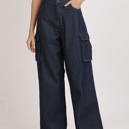 Bene Kleed Women Relaxed Fit High-Rise Clean Look Pure Cotton Cargo Jeans-picture-22