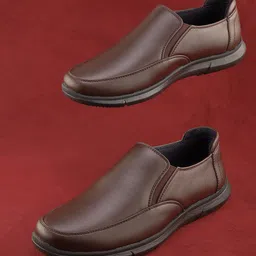 The Roadster Lifestyle Co. Men Brown Round Toe Lightweight Memory Foam Loafers image 1