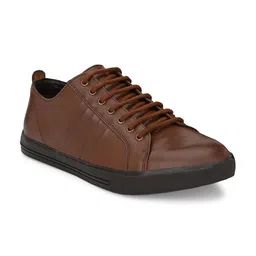 CARLO ROMANO Men Brown Leather Sneakers-picture-24