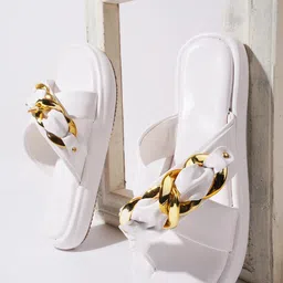 Try Me Embellished Cross Strap Flatform Heels image 1