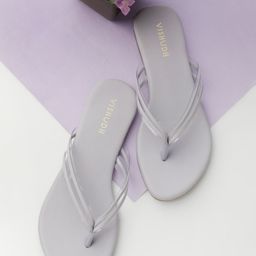 Vishudh Women Mauve T-Strap Flats with Bows-picture-37