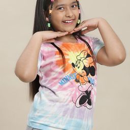 Kids Ville Girls Mickey & Friends Printed Pure Cotton Round Neck  Tshirts-picture-36