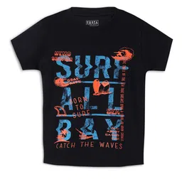 THETA Boys Black Typography Printed T-shirt-picture-42