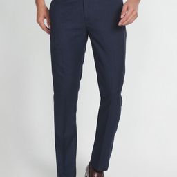 Arrow Men Mid Rise Patterned Dobby Regular Fit Trousers-picture-23