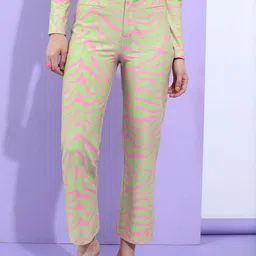 Tokyo Talkies Women Printed Slim Fit Trousers-picture-7