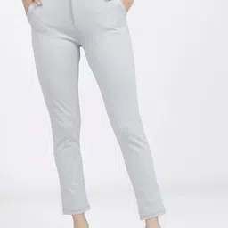 Tokyo Talkies Women Grey Solid Slim Fit Trousers-image-90