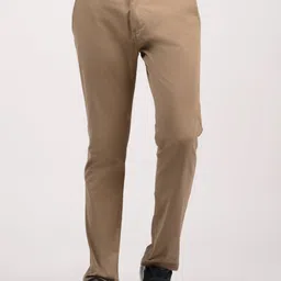 MERCHANT MARINE Men Beige Slim Fit Chinos Trousers-image-5