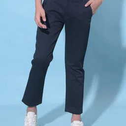 Crimsoune Club Boys Smart Mid-Rise Slim Fit Cotton Trousers-picture-15