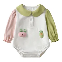 StyleCast White Infants Girls Self Design Cotton Romper-picture-12