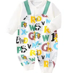 StyleCast White Infant Boys Printed Cotton Rompers-picture-41