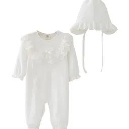 StyleCast Infant Girls White Pure Cotton Rompers-picture-16