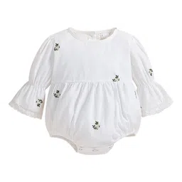 StyleCast White Infant Girls Embroidered Cotton Romper-picture-13