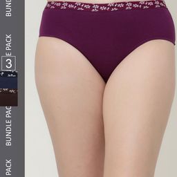 Floret Women Pack of 3 Lace detailed Briefs 7600-2_Assorted_S-picture-29