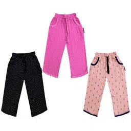 IndiWeaves Girls Pack of 3 Printed Mid-Rise Cotton Capris-picture-28
