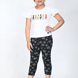 IndiWeaves Girls Pack of 3 Printed Pure Cotton Capris-picture-17