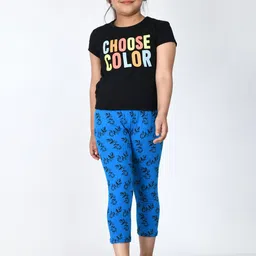 IndiWeaves Girls Pack Of 3 Printed Pure Cotton Capris-picture-27