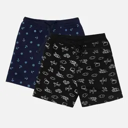 Bodycare Kids Boys Pack Of 2 Printed Mid-Rise Cotton Shorts-picture-19