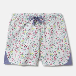 United Colors of Benetton Girls Floral Printed Mid Rise Cotton Shorts-picture-46