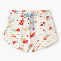 United Colors of Benetton Girls Floral Printed Mid Rise Cotton Shorts-picture-40