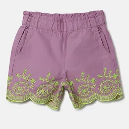 United Colors of Benetton Girls Self Design Mid-Rise Cotton Shorts-picture-43