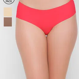 FashionRack Women Pack of 3 Assorted Solid Hipster Briefs-picture-22