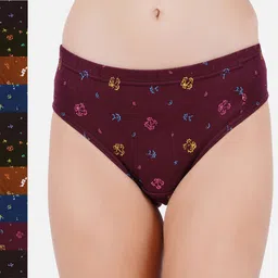 PRIDE APPAREL Women Pack Of 12 Printed Anti Bacterial Cotton Hipster Briefs-picture-34
