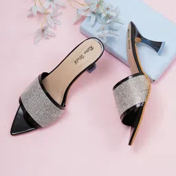 Retro Walk Shimmered Open Toe Block Heels-picture-33
