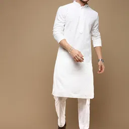 Sanwara Chikankari Embroidered Sequinned Straight Kurta with Pyjamas-image-33