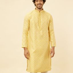 Manyavar Floral Regular Kurta with Pyjamas-picture-12
