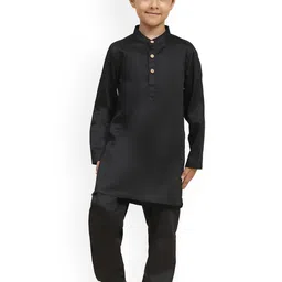 BAESD Boys Mandarin Collar Organic Cotton Kurta With Trousers-picture-26