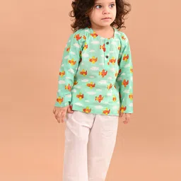 LIL PITAARA Kids Printed Pure Cotton Top with Pyjamas-picture-26