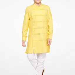 Jeetethnics Boys Yellow Angrakha Kurta with Pyjamas-picture-13