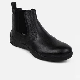 EZOK Men Black Leather Chelsea Boots-picture-29