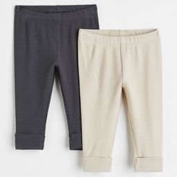 H&M Boys Pack of 2 Solid Ankle Length Leggings-picture-38